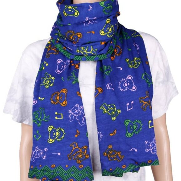 Grateful Dead Music Bears Scarf ~ 66" x 13" ~ Officially Licensed ~ Brand New! - Picture 1 of 3